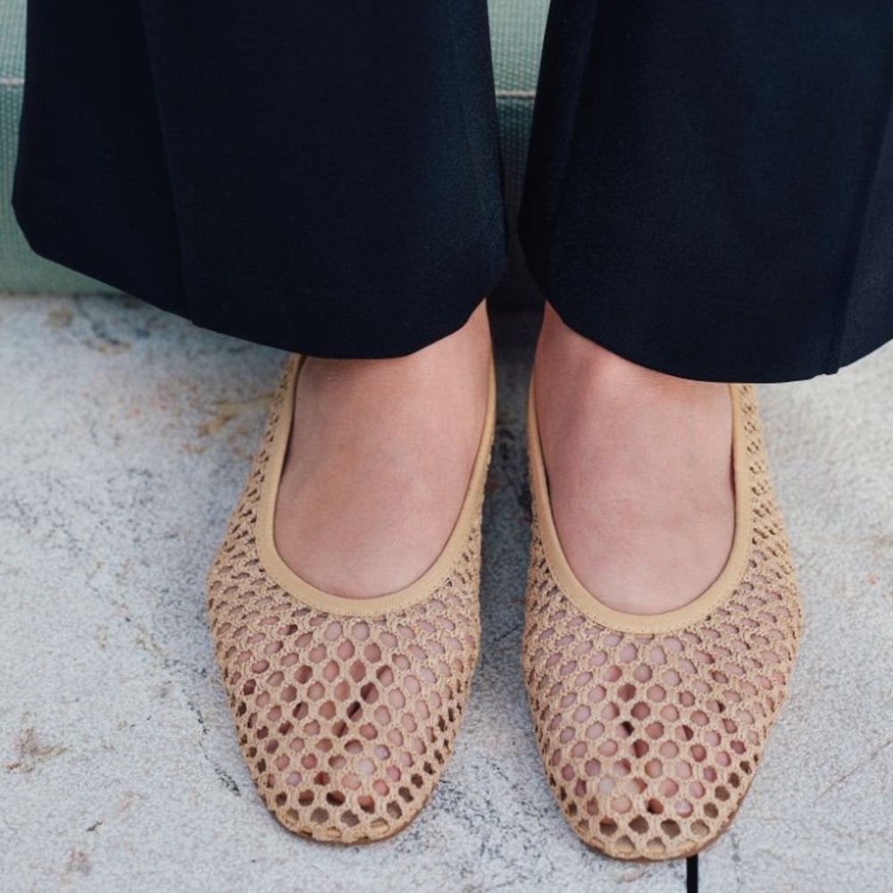 H&M nwot woven braided rounded almond toe flats